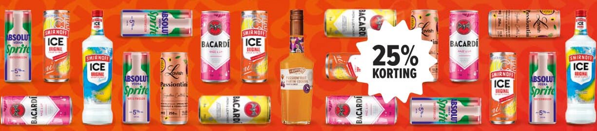 RTD alarm! Scoor jouw favoriete ready to drink drankjes met 25% korting